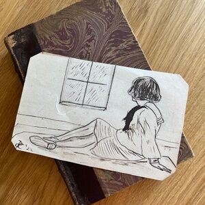 1921 Cyrano de Bergerac Rostand FRENCH Leather Bound + Antique Drawing Girl 1922